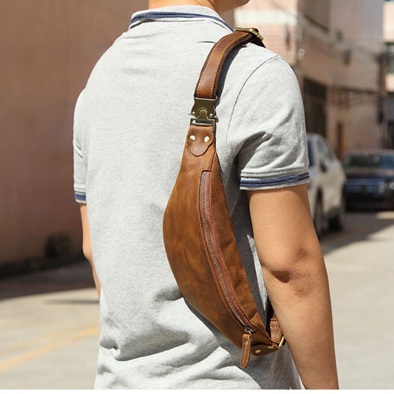 homme sac banane cuir luxe