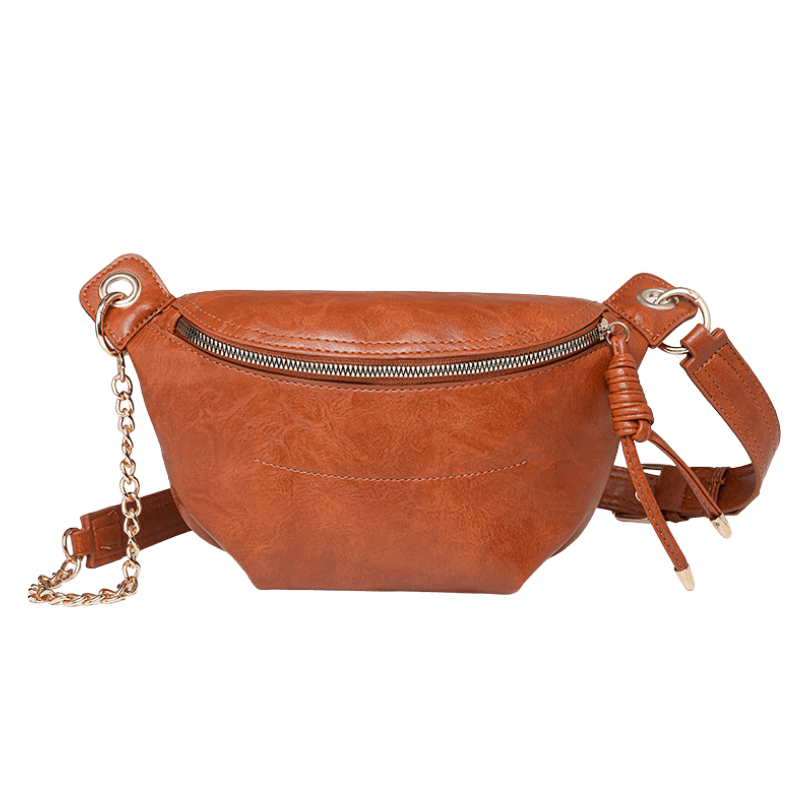 sac banane femme cuir luxe et elegant marron