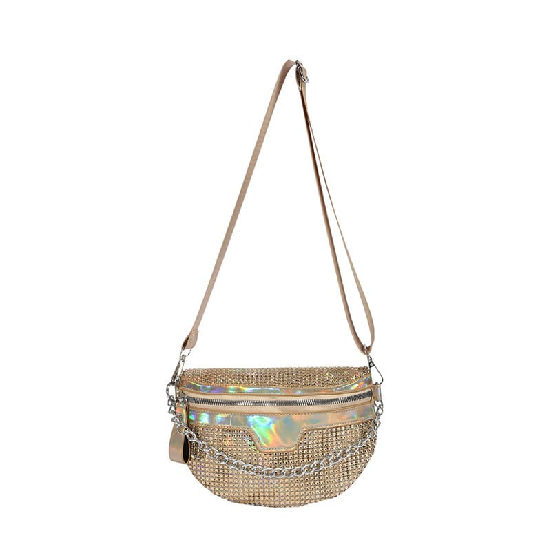 sac banane femme dore diamant