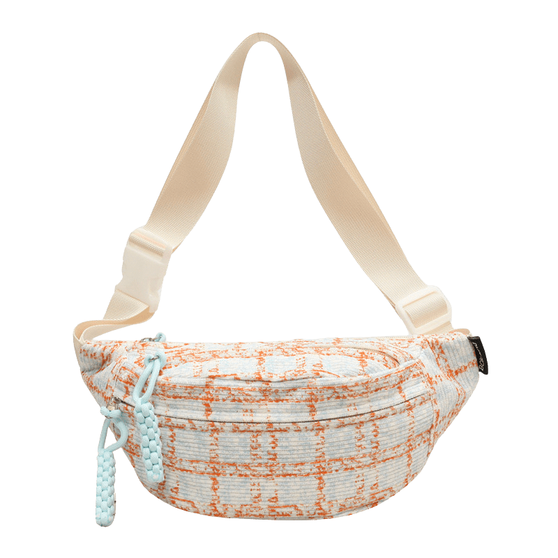 sac banane femme velours carreaux