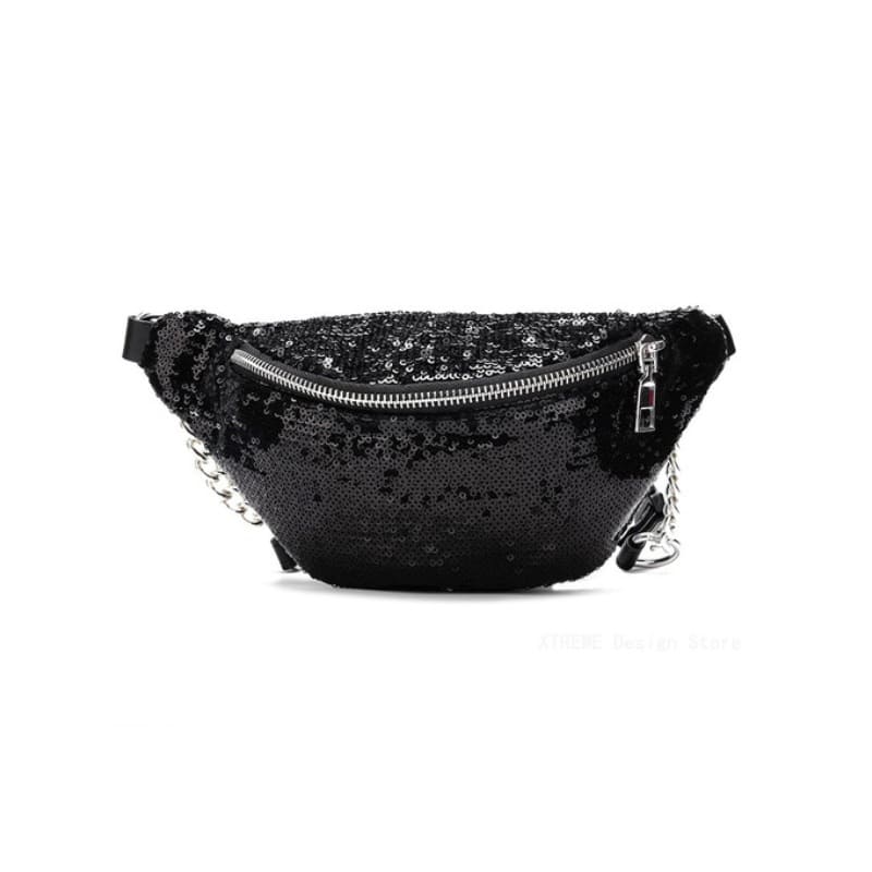 sac banane sequin noir femme