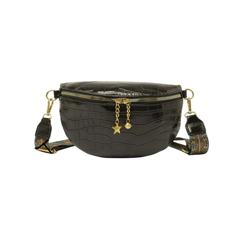 sac banane femme cuir brillant