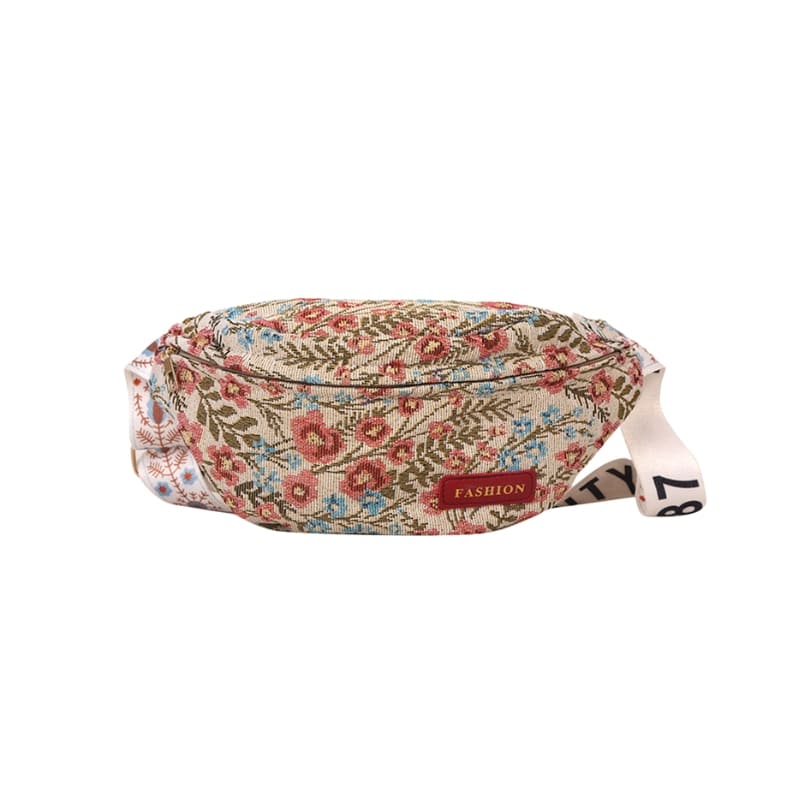 sac banane tissu fleuri